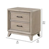 Myna Nightstand | 2 Drawers | Oak Brown Wood | Metal Handles | 27’’ BM340854