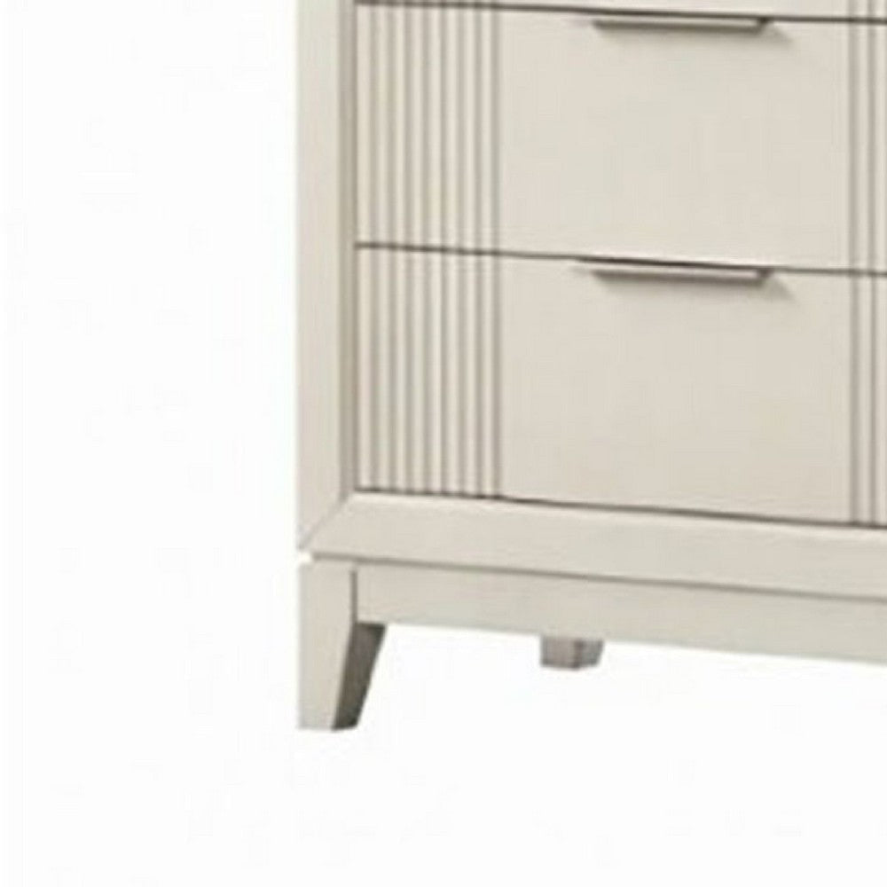 Toi Wide Dresser | 6 Drawers | Antique White Finished Solid Wood BM340855