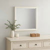 Toi Dresser Mirror | Beveled Glass | Antique White Finished Solid Wood | 38’’ BM340856