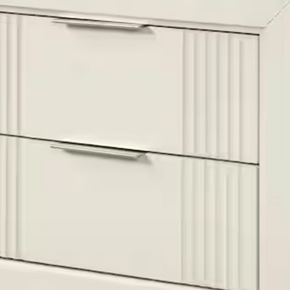 Toi Nightstand | 2 Drawers | Antique White Finished Solid Wood | 27’’ BM340857