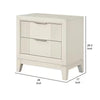 Toi Nightstand | 2 Drawers | Antique White Finished Solid Wood | 27’’ BM340857