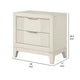 Toi Nightstand | 2 Drawers | Antique White Finished Solid Wood | 27’’ BM340857