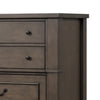Huder Tall Dresser Chest | 5 Drawers | Dark Walnut Brown Wood | Black Metal