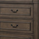 Huder Tall Dresser Chest | 5 Drawers | Dark Walnut Brown Wood | Black Metal