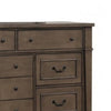 Huder Wide Dresser | 9 Drawers | Dark Walnut Brown Solid Wood | Black BM340861