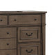 Huder Wide Dresser | 9 Drawers | Dark Walnut Brown Solid Wood | Black BM340861