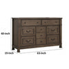Huder Wide Dresser | 9 Drawers | Dark Walnut Brown Solid Wood | Black BM340861