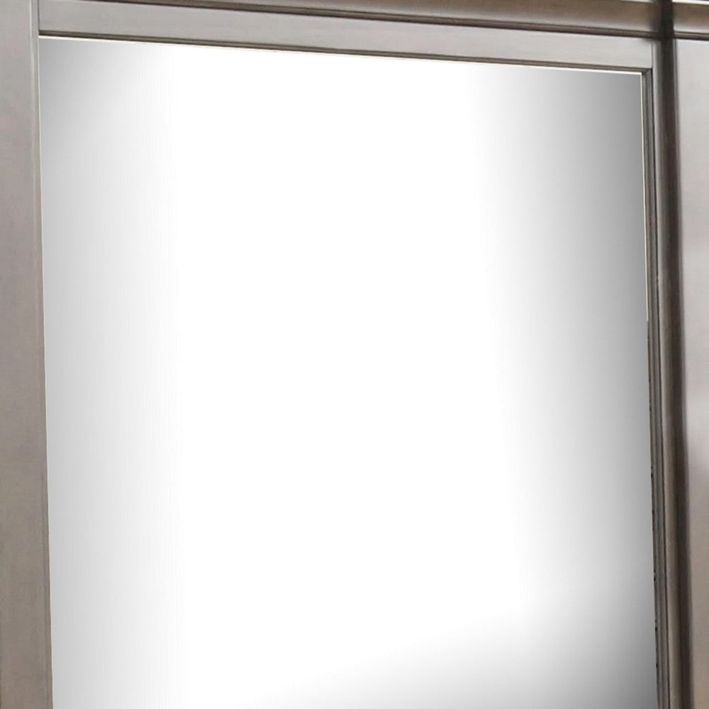 Huder Dresser Mirror | Beveled Glass | Dark Walnut Brown Wood | 39x46 BM340862