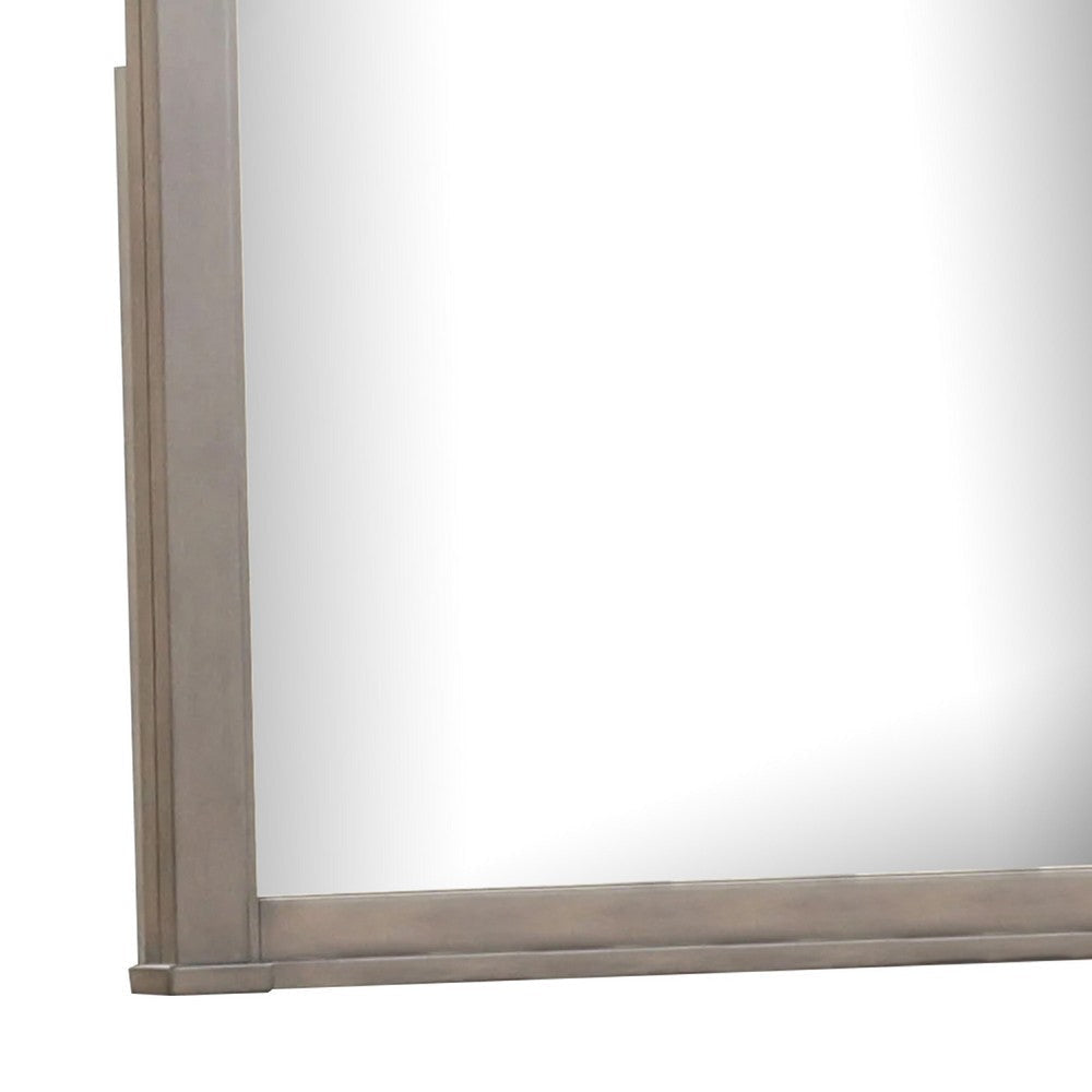 Huder Dresser Mirror | Beveled Glass | Dark Walnut Brown Wood | 39x46 BM340862