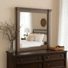 Huder Dresser Mirror | Beveled Glass | Dark Walnut Brown Wood | 39x46 BM340862