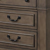 Huder Nightstand | 3 Drawers | Dark Walnut Brown Wood | Black Metal | 29’’ BM340863