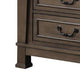 Huder Nightstand | 3 Drawers | Dark Walnut Brown Wood | Black Metal | 29’’ BM340863