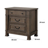 Huder Nightstand | 3 Drawers | Dark Walnut Brown Wood | Black Metal | 29’’ BM340863