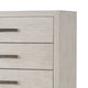 Kexa Tall Dresser Chest | 5 Drawers | Light Gray Solid Wood | Nickel Metal BM340864