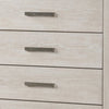 Kexa Tall Dresser Chest | 5 Drawers | Light Gray Solid Wood | Nickel Metal BM340864