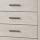 Kexa Tall Dresser Chest | 5 Drawers | Light Gray Solid Wood | Nickel Metal BM340864