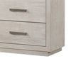 Kexa Wide Dresser | 6 Drawers | Light Gray Solid Wood | Nickel Metal BM340865