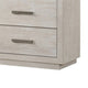 Kexa Wide Dresser | 6 Drawers | Light Gray Solid Wood | Nickel Metal BM340865