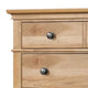 Lexa Tall Dresser Chest | 5 Drawers | Natural Oak Brown Wood | Pewter Metal BM340868