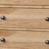 Lexa Tall Dresser Chest | 5 Drawers | Natural Oak Brown Wood | Pewter Metal BM340868