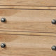 Lexa Tall Dresser Chest | 5 Drawers | Natural Oak Brown Wood | Pewter Metal BM340868