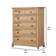 Lexa Tall Dresser Chest | 5 Drawers | Natural Oak Brown Wood | Pewter Metal BM340868