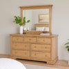 Lexa Dresser Mirror | Bevel Glass | Natural Oak Brown Solid Wood | 38x44 BM340870