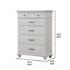 Leyne Tall Dresser Chest | 5 Drawers | Farmhouse Weathered Gray Solid Wood BM340871