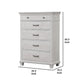 Leyne Tall Dresser Chest | 5 Drawers | Farmhouse Weathered Gray Solid Wood BM340871