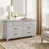 Leyne Wide Dresser | 7 Drawers | Farmhouse Weathered Gray Solid Wood