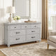 Leyne Wide Dresser | 7 Drawers | Farmhouse Weathered Gray Solid Wood