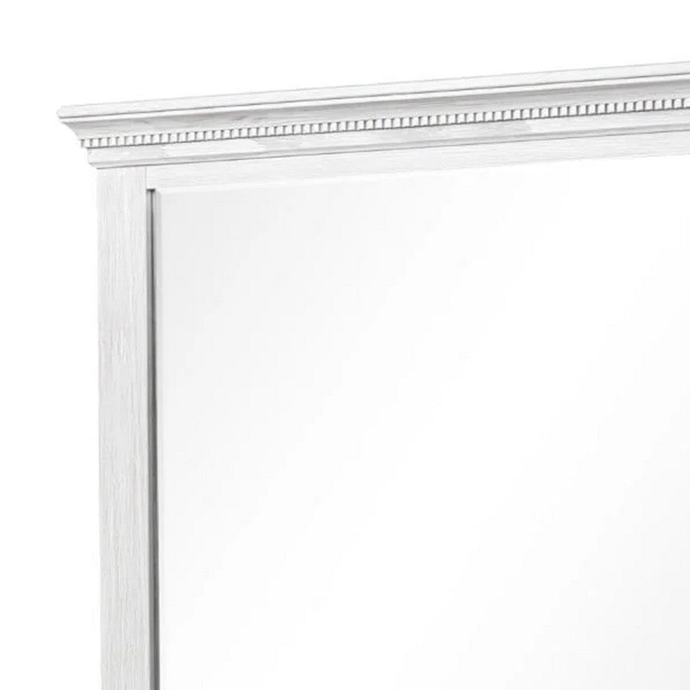 Leyne Dresser Mirror | Bevel Glass | Weathered Gray Solid Wood | 40’’ BM340873