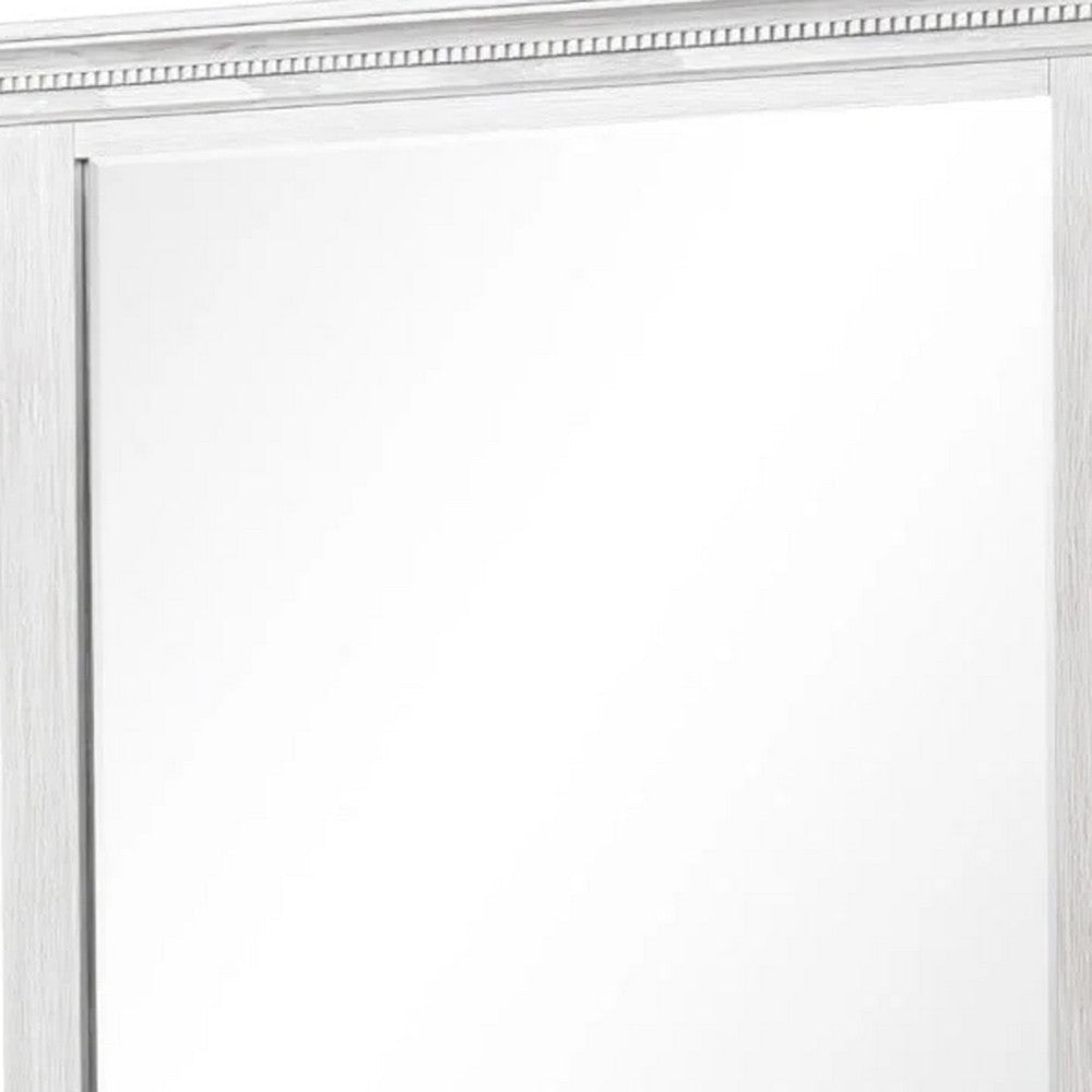 Leyne Dresser Mirror | Bevel Glass | Weathered Gray Solid Wood | 40’’ BM340873