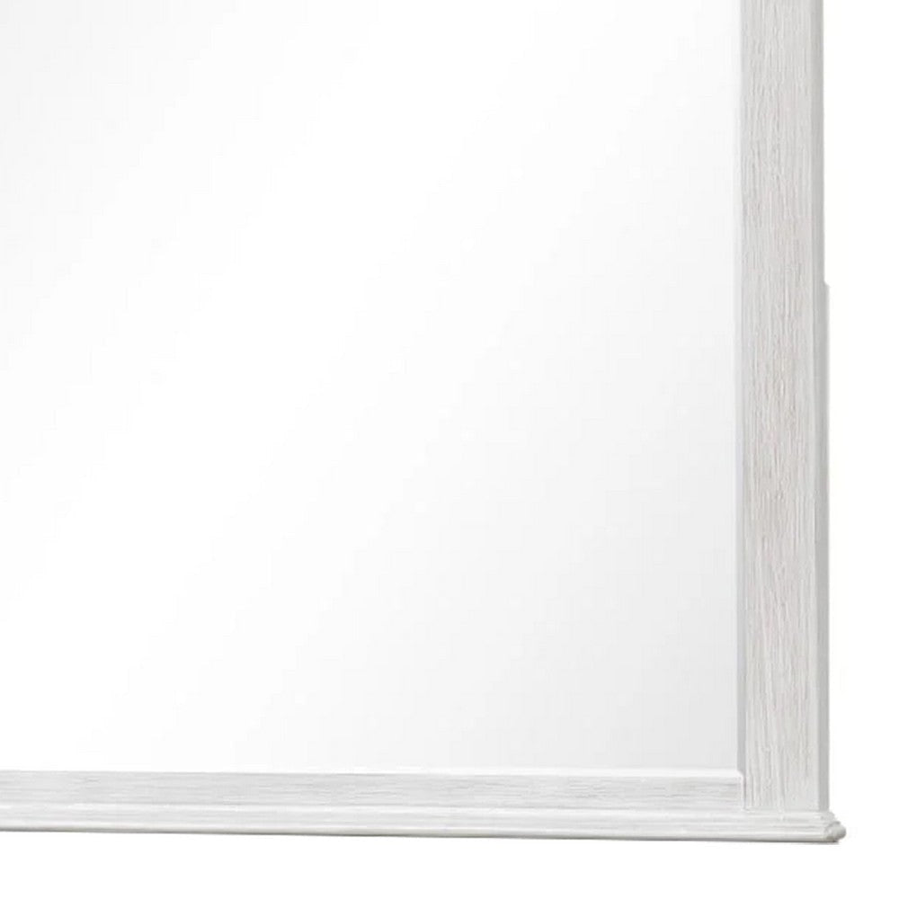 Leyne Dresser Mirror | Bevel Glass | Weathered Gray Solid Wood | 40’’ BM340873