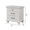 Leyne Nightstand | 3 Drawers | Farmhouse Weathered Gray Solid Wood | 26’’ BM340874