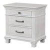 Leyne Nightstand | 3 Drawers | Farmhouse Weathered Gray Solid Wood | 26’’ BM340874