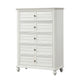 Kyna Tall Dresser Chest | 5 Drawers | Classic Antique White Solid Wood BM340875