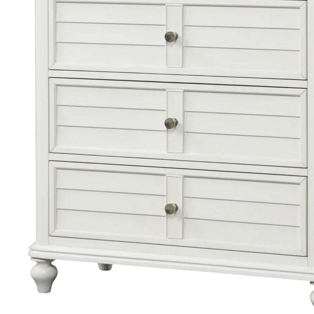 Kyna Tall Dresser Chest | 5 Drawers | Classic Antique White Solid Wood BM340875