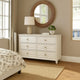 Kyna Wide Dresser | 6 Drawers | Classic Antique White Solid Wood BM340876