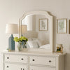 Kyna Dresser Mirror | Beveled Glass | Classic Antique White Solid Wood | 40x42