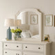 Kyna Dresser Mirror | Beveled Glass | Classic Antique White Solid Wood | 40x42