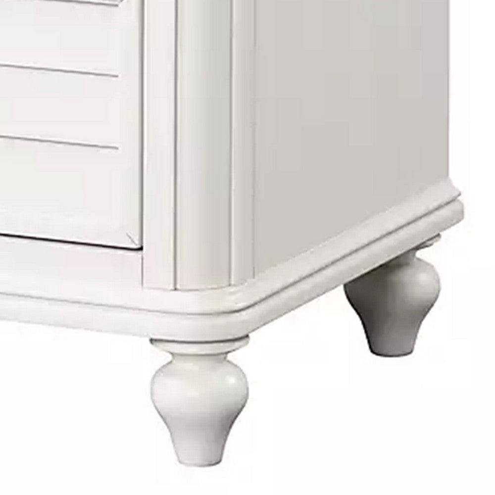 Kyna Nightstand | 2 Drawers | Classic Antique White Solid Wood | 28’’ BM340878