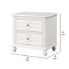 Kyna Nightstand | 2 Drawers | Classic Antique White Solid Wood | 28’’ BM340878