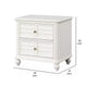 Kyna Nightstand | 2 Drawers | Classic Antique White Solid Wood | 28’’ BM340878