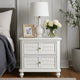 Kyna Nightstand | 2 Drawers | Classic Antique White Solid Wood | 28"
