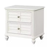 Kyna Nightstand | 2 Drawers | Classic Antique White Solid Wood | 28’’ BM340878