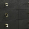 Lati Wide Dresser | 6 Drawers | Modern Black Wood & Gold Metal BM340880