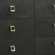Lati Wide Dresser | 6 Drawers | Modern Black Wood & Gold Metal BM340880