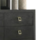 Lati Wide Dresser | 6 Drawers | Modern Black Wood & Gold Metal BM340880