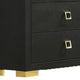 Lati Wide Dresser | 6 Drawers | Modern Black Wood & Gold Metal BM340880